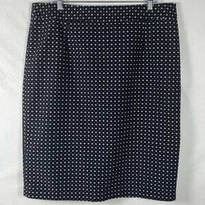 Coldwater Creek Skirt - Navy & White Polka dot, Lined Size 16, Business, Work